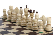 Jeu d'échecs PERLE en bois de charme, de grande taille (42 x 42cm) - Ensemble Complet