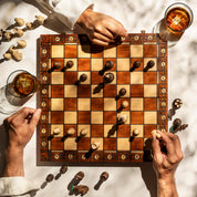 Jeu d'échecs SENATEUR en bois de charme, de taille moyenne (41 x 41cm) - Ensemble Complet