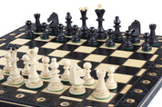 Jeu d'échecs SENATEUR Noir en bois de charme, de taille moyenne (41 x 41cm) - Ensemble Complet d'une nouvelle gamme