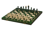 Jeu d'échecs SENATEUR Vert en bois de charme, de taille moyenne (41 x 41cm) - Ensemble Complet d'une nouvelle gamme