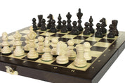Jeu d'échecs d'entraînement pliant en bois , de petite taille (35 x 35cm) - Ensemble Complet