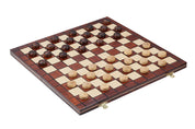 Jeu de dames en bois de charme - damier 10 x 10 cases , de taille moyenne (40 x 40cm) - Ensemble Complet