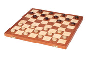 Jeu de dames en bois d'acajou et sycomore - damier 8 x 8 cases , de taille moyenne (40 x 40cm) - Ensemble Complet