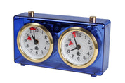 Pendule BHB de tournoi, boîtier en plastique bleu transparent, de petite taille - Pendule traditionnelle mécanique