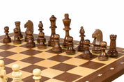 Jeu d'échecs de tournoi No. 4 - échiquier de 40 mm + figurines Sunrise Staunton de 78 mm